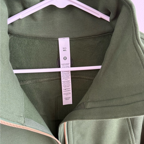 Lululemon Scuba Oversized Funnel Neck Half Zip - Loden Green/Gold - Medium/Large - Picture 9 of 15